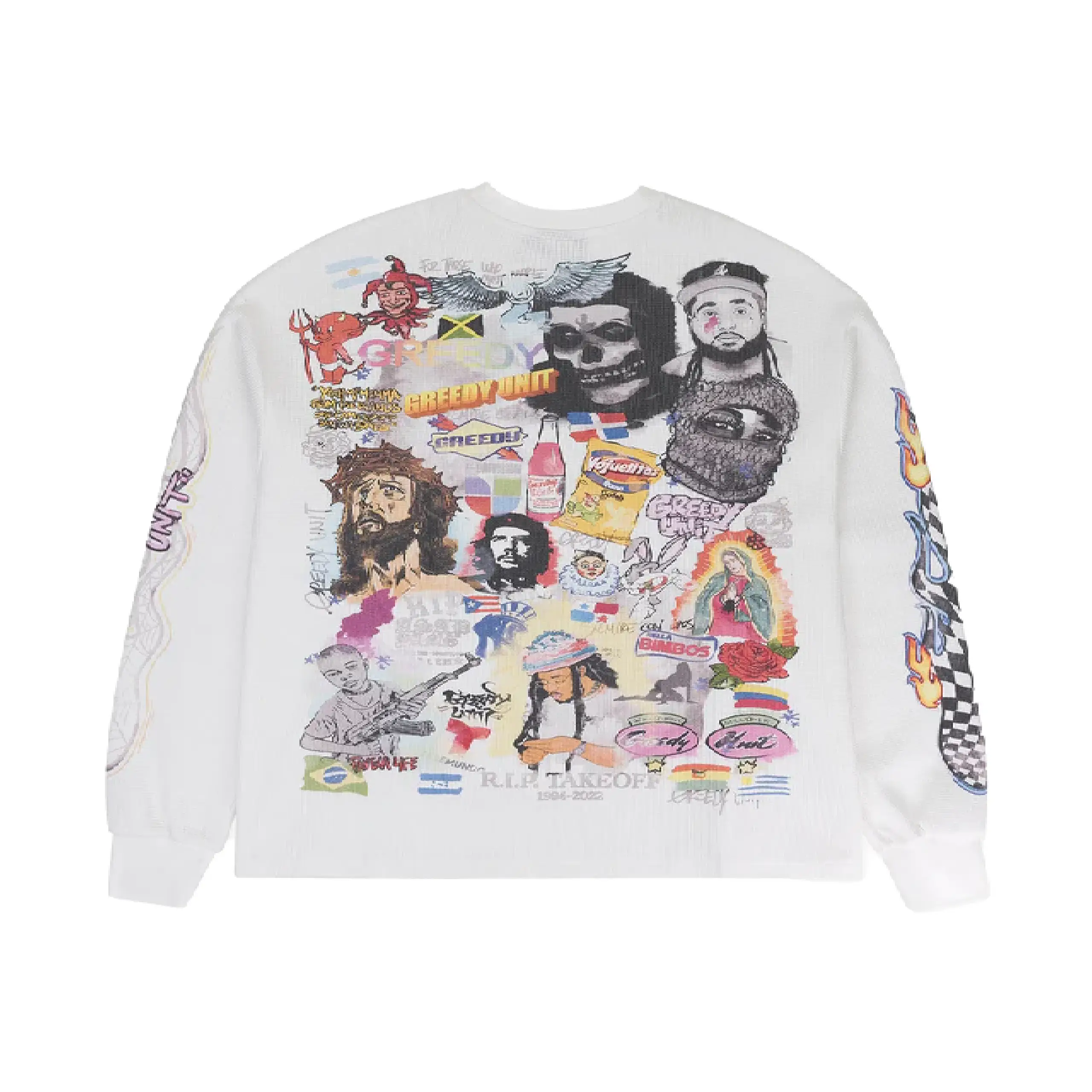 Greedy Unit All Over Print Thermal Long Sleeve White (1)