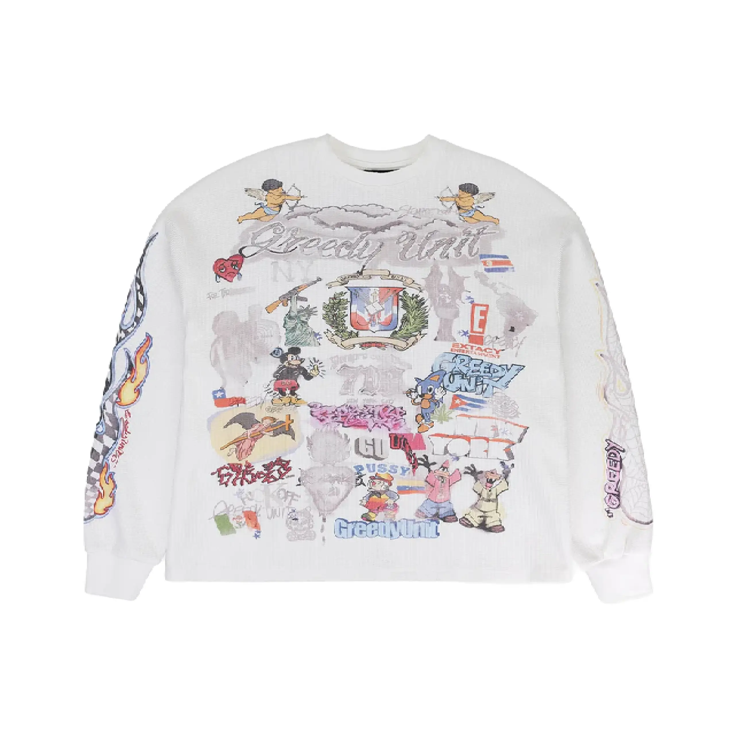 Greedy Unit All Over Print Thermal Long Sleeve White (2)