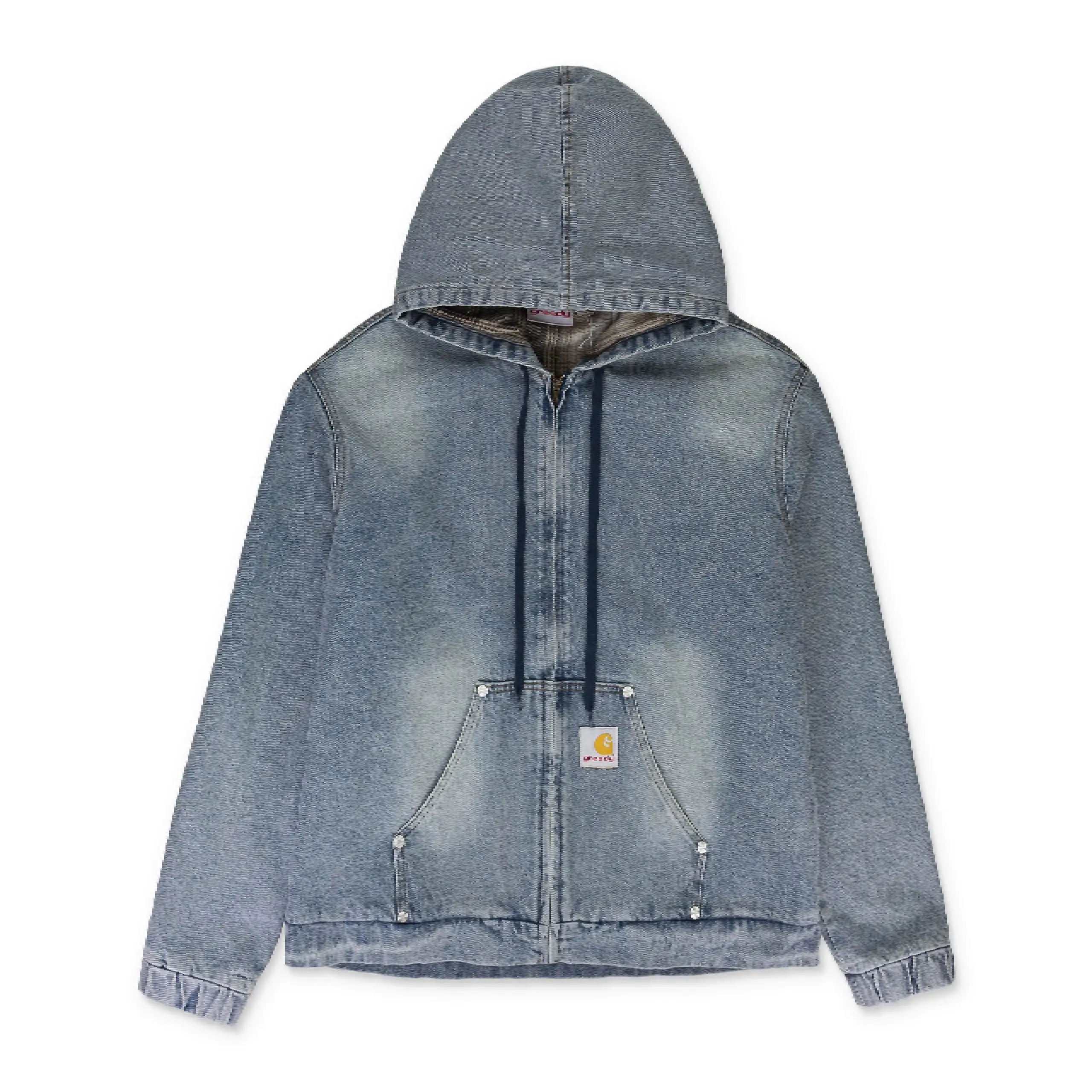 Greedy Unit Loose Screw Blue Denim Hoodie (5)